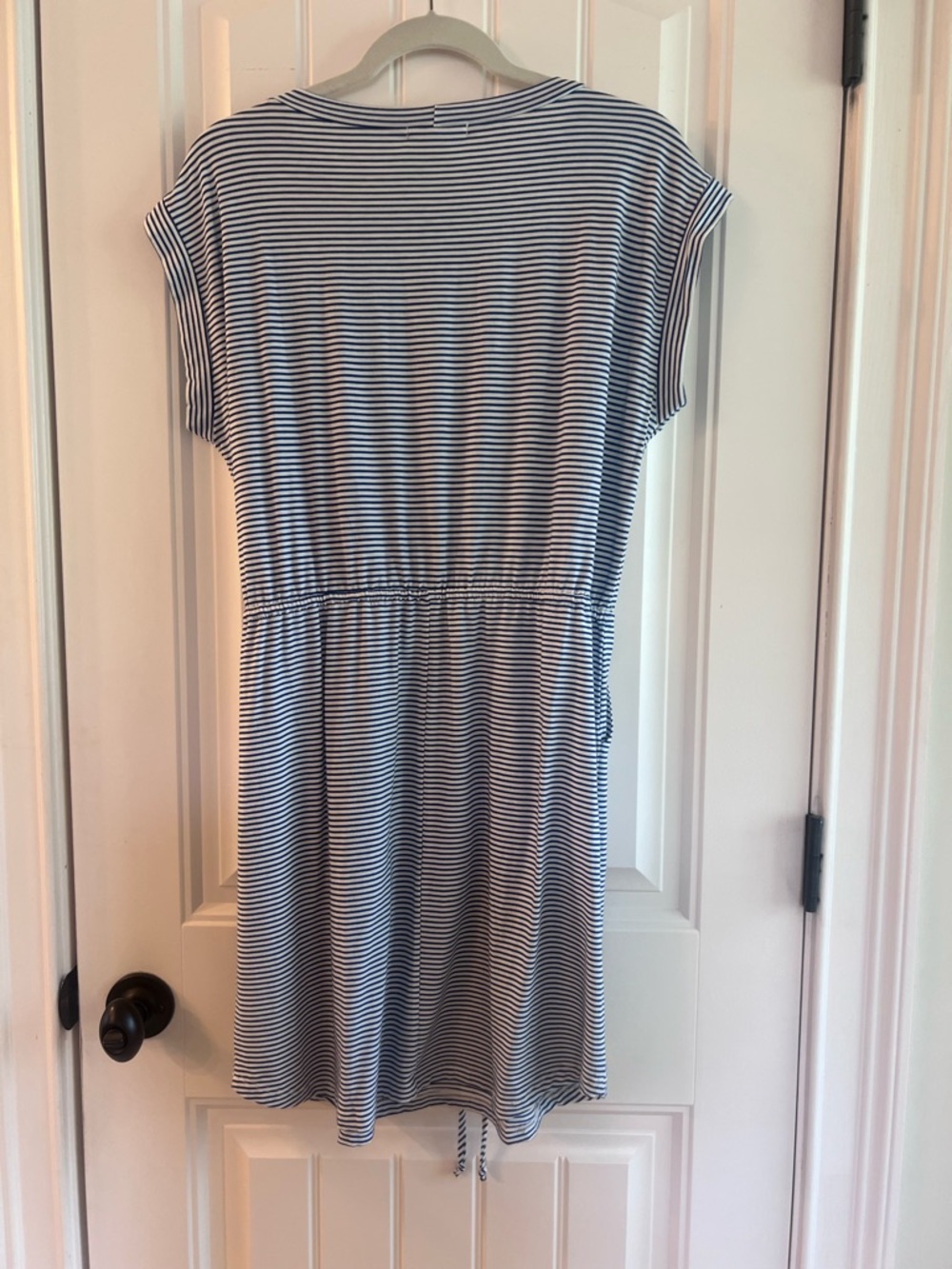 Staccato Navy and White Striped Drawstring Waist Casual Dress - Picture 2 of 5